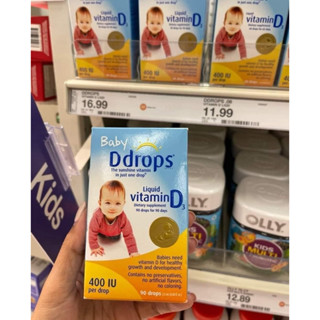 Bill Mỹ bay air - date 2028 Vitamin D3 DDrops ORGANIC - Baby D Drops bổ xung vitamin D cho bé 90 giọt