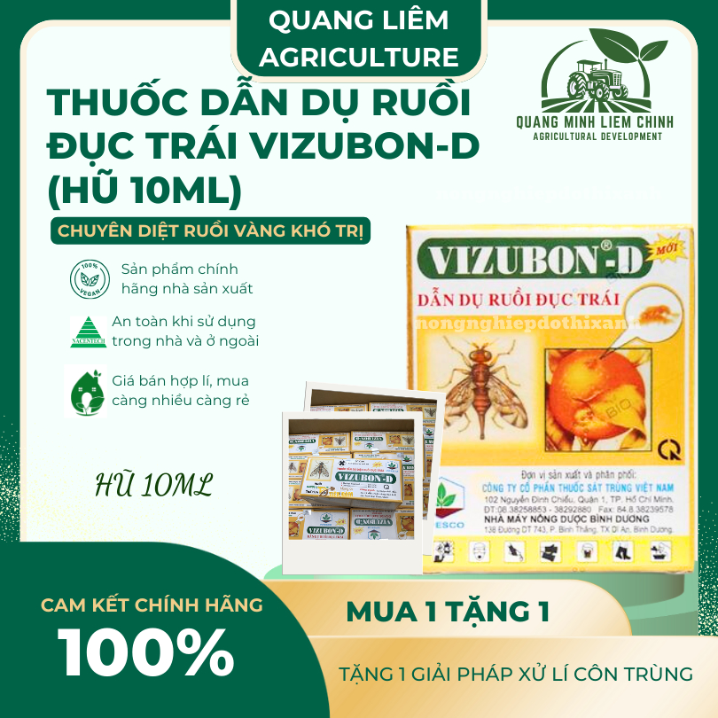 Chế Phẩm Dụ Ruồi Đục Trái VIZUBON-D, chế phẩm sinh học an toàn khi sử dụng (10ml)