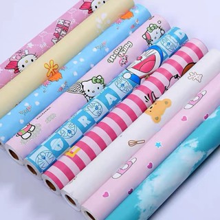 Giấy dán tường cho bé 10m có keo sẵn - Decal dán tường hoạt hình 3d doreamon hello kitty