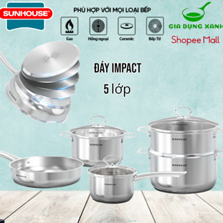  Bộ nồi inox BẾP TỪ Sunhouse SHG991 dùng với mọi loại bếp - hàng phân phối chính hãng 