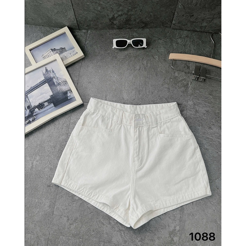 Quần Đùi Nữ Bigsize 40-85kg, Quần Short Jean Ngắn Cạp Cao Dáng Ngắn Màu Trắng Sữa MS10880 | BigBuy360 - bigbuy360.vn