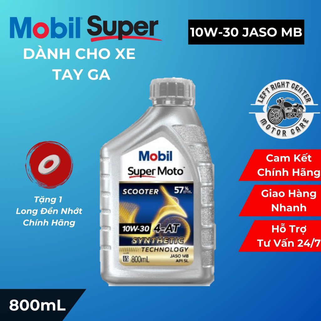 Nhớt Xe Tay Ga Mobil Super Moto 10W30 0.8L