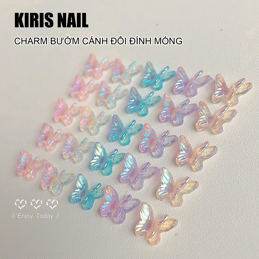SET 10 CHARM -Charm bướ.m đôi đính móng kiris nail N07