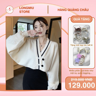 Áo len cardigan khoác ngoài mỏng thiết kế sang trọng dễ thương kiểu dáng croptop chất len mỏng mềm mại