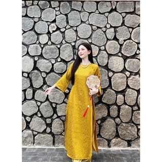 Áo dài gấm xước kèm quần 40-55kg