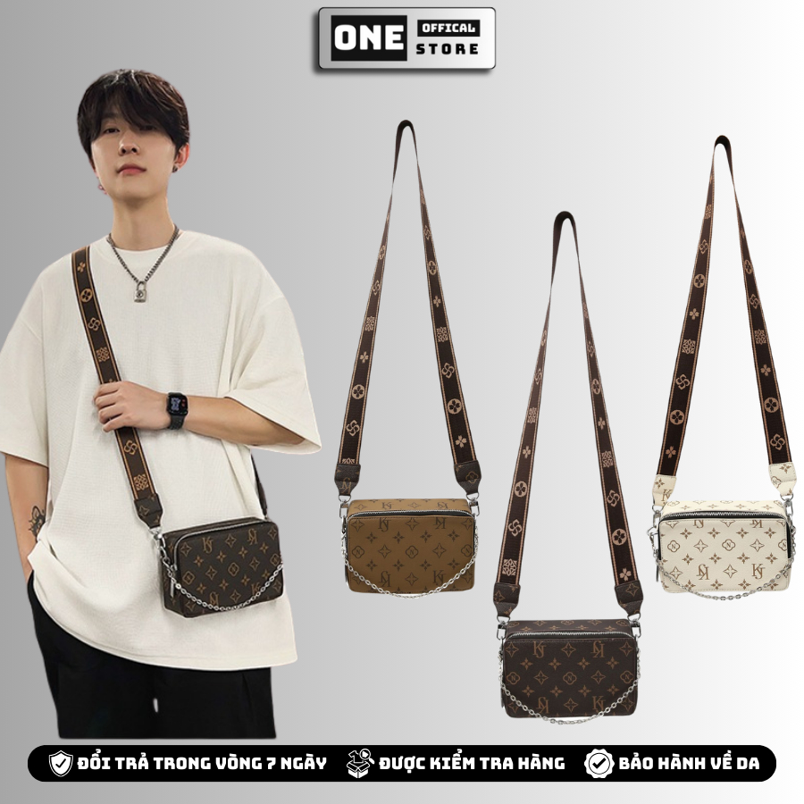 Túi Đeo Chéo Da Hộp Vuông Túi Unisex Basic Đa Chức Năng Đơn Giản Hàng Quảng Châu - 6307
