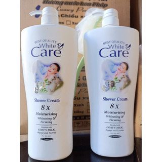 Com bo 2 chai Sữa tắm trắng cao cấp Dê White Care 1200ml - Dưỡng ẩm và ngăn ngừa lão hóa