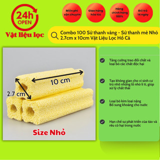 Combo 100 Sứ thanh vàng - Sứ thanh mè Nhỏ  2.7cm x 10cm Vật Liệu Lọc Hồ Cá