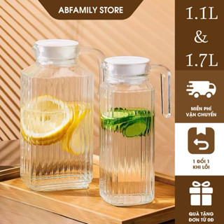 Bình Thuỷ Tinh Đựng Nước Chịu Nhiệt, Bình Thuỷ Tinh Đựng Nước Ép 1100ML và 1700ML