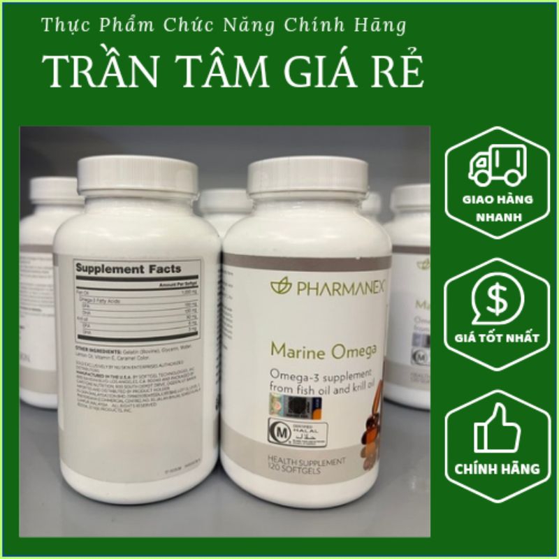 Dầu cá Omega 3 Nuskin Hàng Tiếng Anh , giúp cải thiện trí não, làn da, giúp sáng mắt và tốt tim mạch.