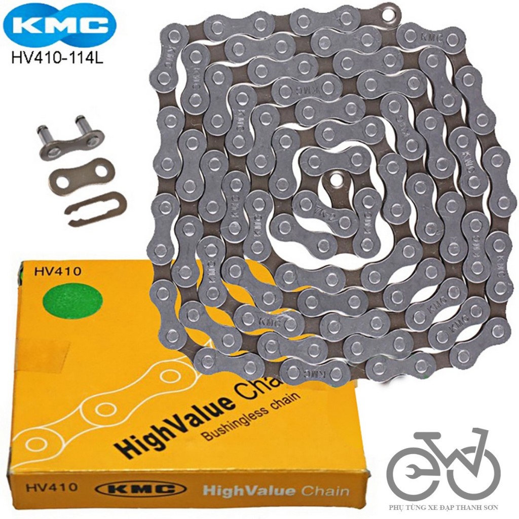 Sên KMC HV410-114L 1 Speed, sên xe đạp Fixed Gear - Hộp vàng