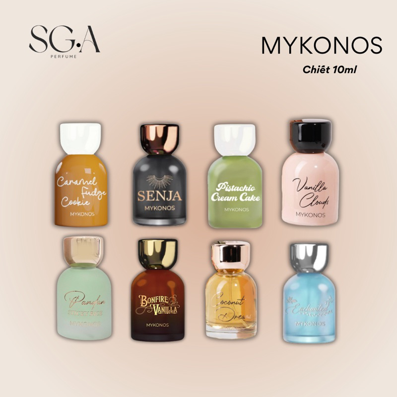  Mykonos Perfume • Vanilla Matcha Caramel Coconut Pistachio • 10ml - Fullbox 50ml | Nước hoa Unisex 