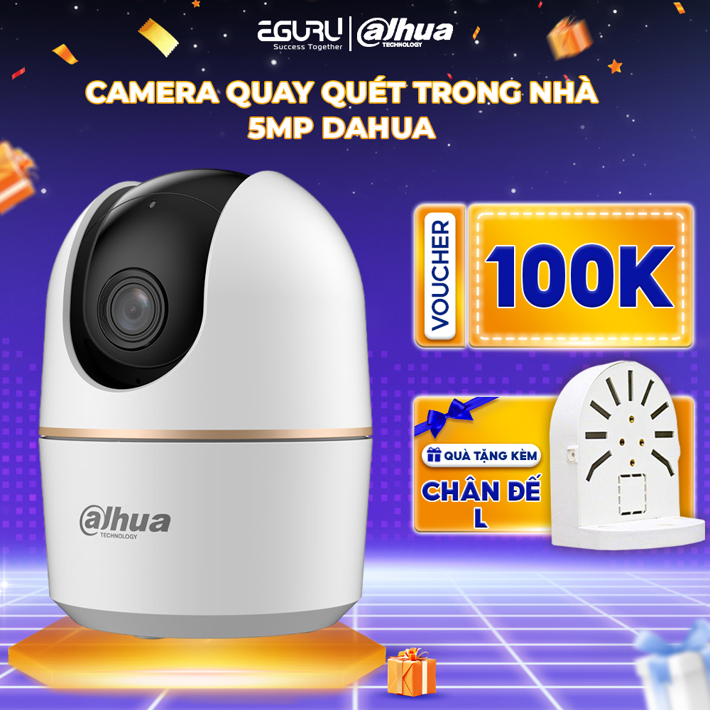 Camera Wifi Quay Quét Trong Nhà 5MP DAHUA DH-H5AE - Hàng Chính Hãng - Bảo Hành 24 Tháng