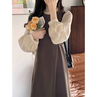 Váy công sở dáng suông rộng thanh lịch vải chéo Hàn, phù hợp mẹ bầu đi làm công sở