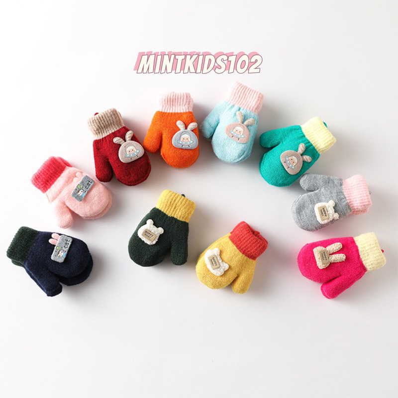 Bao tay, găng tay cho bé 0-2 tuổi, lót bông ấm áp