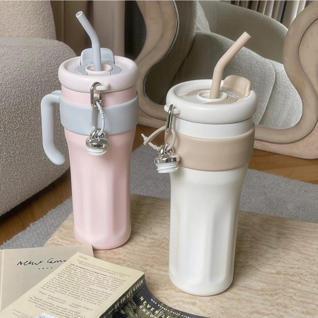 Ly giữ nhiệt cao cấp inox 316 Believe Me 1250ml, cốc giữ nhiệt có ống hút quai sách dung tích lớn - 