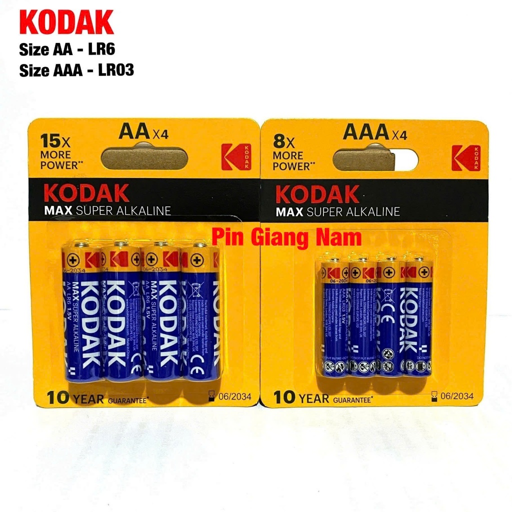 Pin AA / AAA KODAK Alkaline Siêu Bền Hàng Chính Hãng
