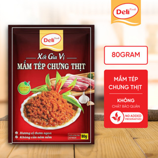 Gia vị nấu ăn mắm tép chưng thịt chuẩn vị Deli Foods - nêm sẵn thịt chưng tạo màu 80gr/gói