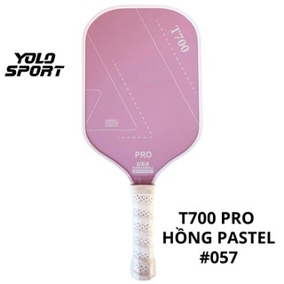 Vợt Pickleball T700 Pro Màu Hồng Sợi Carbon Mặt Nhám Dày 16mm Công Thủ Toàn Diện Thiết Kế Rỗng Tiêu Chuẩn USAPA Bền Bỉ