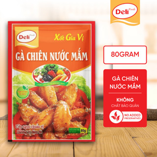Gia Vị Gà Chiên Nước Mắm Deli Foods Sốt Ướp Thịt Nêm Sẵn Chiết Xuất Rau Củ Gói Nhỏ Tiện Lợi 80g