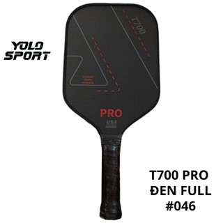  Vợt Pickleball T700 Pro Viền Đen Full Sợi Carbon Mặt Nhám Dày 16mm Công Thủ Toàn Diện Thiết Kế Rỗng Chuẩn USAPA 