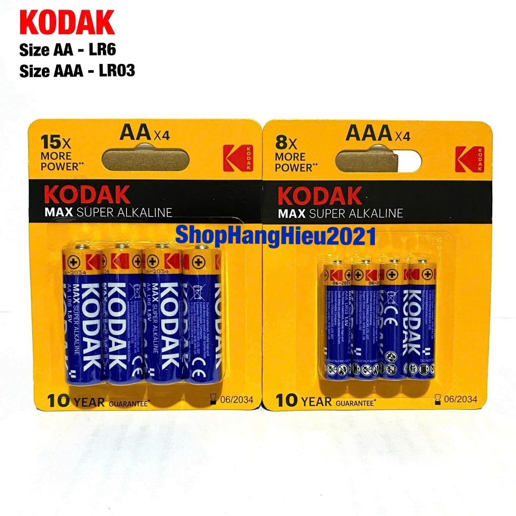 Pin AA (LR6) Pin AAA (LR03) KODAK Hàng Chính Hãng Siêu Bền