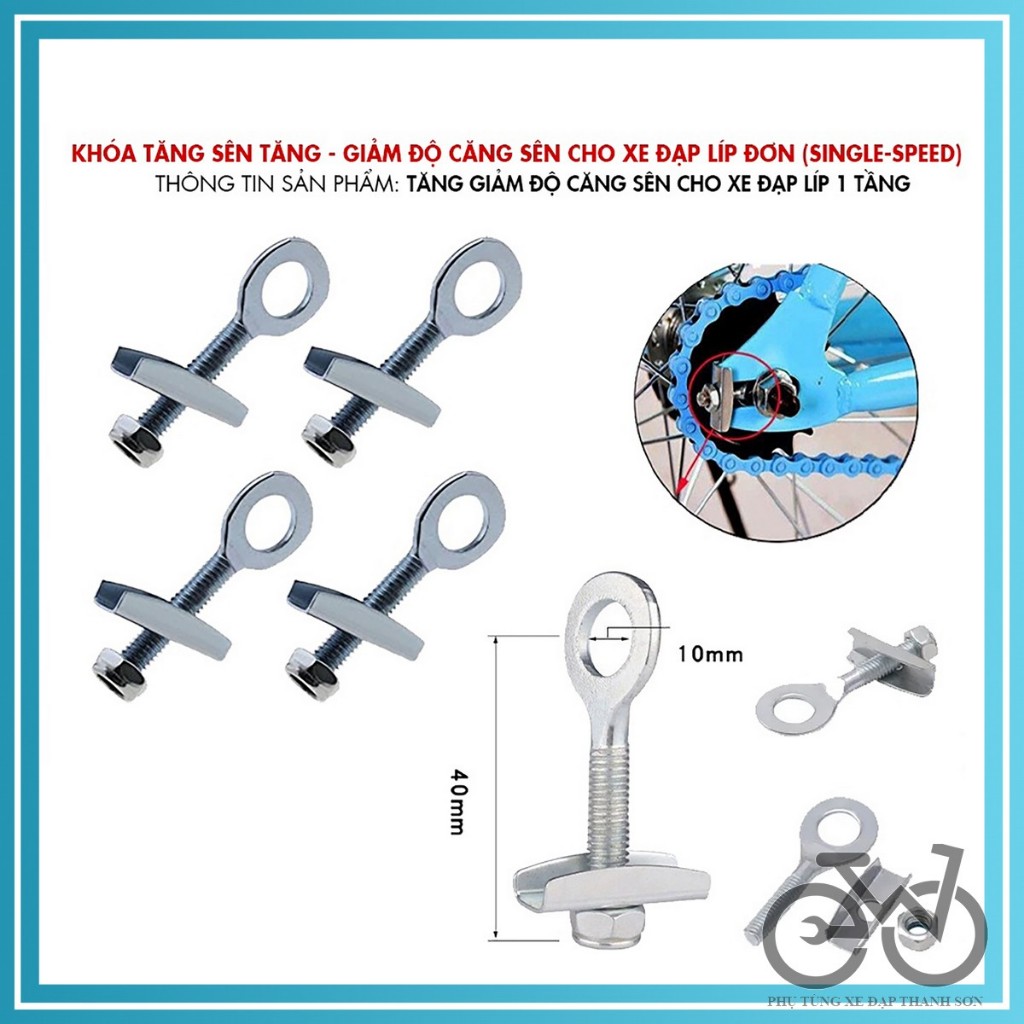 Khóa tăng - giảm độ căng sên cho xe đạp líp đơn ( Single-Speed ) - Xe đạp phổ thông, Fixed Gear