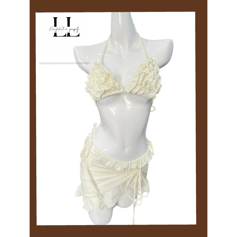 Bikini 2 Mảnh L&L BIKINI Bèo Nhún Kèm Váy Quấn Co Giãn 4 Chiều Tôn Dáng Nữ Tính | BigBuy360 - bigbuy360.vn