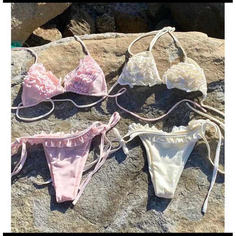 Bikini 2 Mảnh L&L BIKINI Bèo Nhún Kèm Váy Quấn Co Giãn 4 Chiều Tôn Dáng Nữ Tính | BigBuy360 - bigbuy360.vn