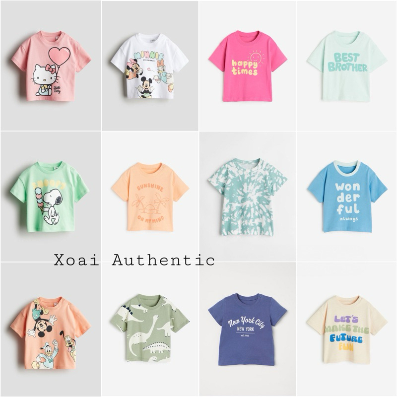 Áo phông cộc tay cho bé HM auth