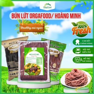 Bún gạo lứt đỏ đen Hoàng Minh, Orgafood EAT CLEAN 500g thức ăn healthy giảm cân cho người ăn kiêng