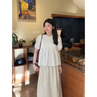 Áo Babydoll xếp ly tay phồng chất linen xô Hàn siêu đáng iu Basic cho các nàng ORA TOP - LOVI