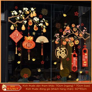 Decan trang trí Tết 2025, decal dán kính Tết rước tài lộc nhiều mẫu