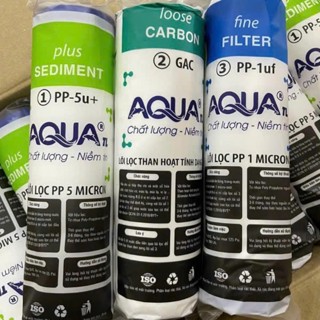 Lõi lọc nước AQUA 123. Có bán lẻ, thay thế cho tất cả các dòng máy RO dùng cốc lọc 10 inch rời trên thị trường.