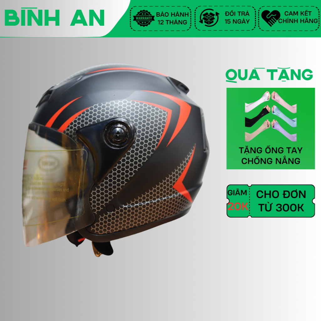 Mũ bảo hiểm 3/4 Napoli 039 chính hãng bảo hành 12 tháng phù hợp cho nam nữ phượt xa Helmet