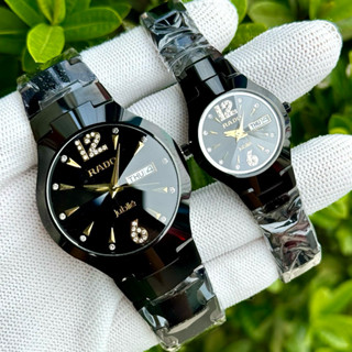 Đồng hồ cặp R.D full ceramic nguyên khối sang xịn, máy pin Nhật, kính sapphire, chống nước tốt