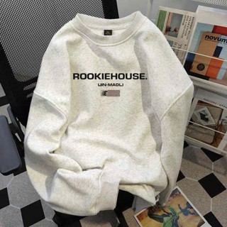 Áo Nỉ Sweater Cổ Tròn Dài Tay Vải Nỉ Bông Xám Trắng In Hình Nhiều Phân Loại Dáng Rộng Nam Nữ Unisex Mặc Ấm