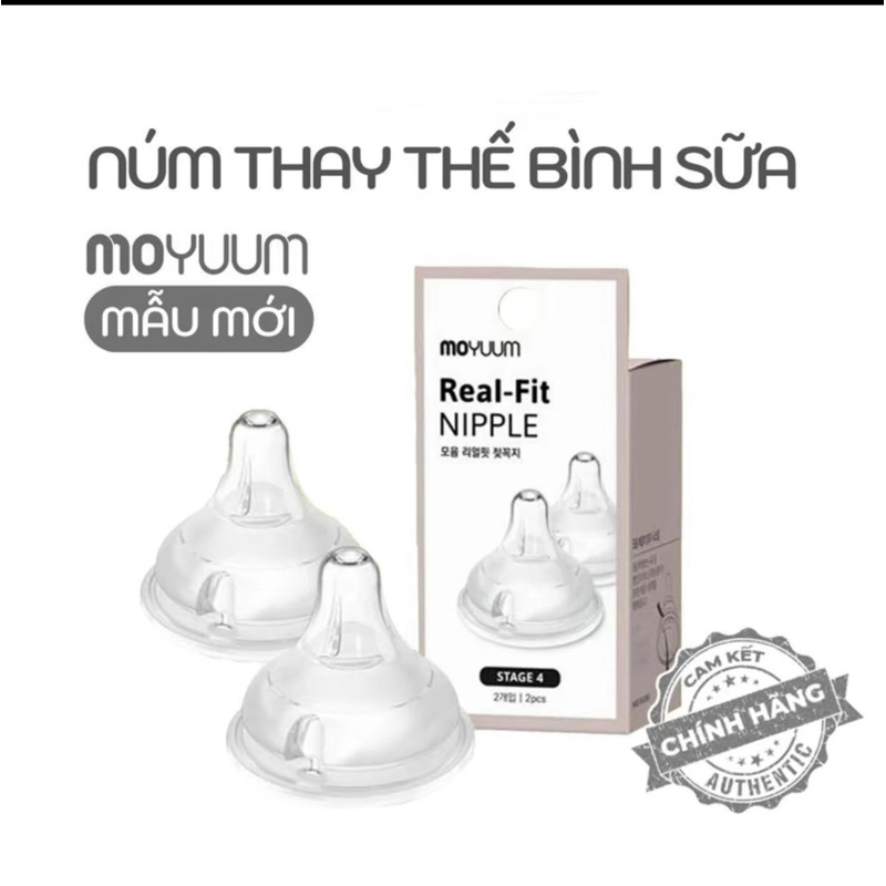 Núm Thay Thế Bình Sữa Moyuum Chính Hãng Mẫu Mới Cho Bé