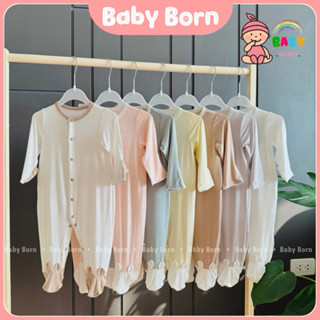 Body Anminaza dài tay liền tất sợi tre thun lạnh mềm mát cho bé sơ sinh AMI0319 Baby Born shop