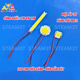 Bóng LED COB 3V Hàn sẵn dây Siêu Sáng 6500K,3W 6W 11W hạt đèn 3V - 3.7V công suất cao - LK0769