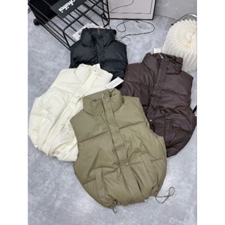 Áo Ghile Phao Da nữ, áo có túi lớp lót bên trong trần phao / Áo Phao Ghi lê nhiều màu Có Khoá Kéo