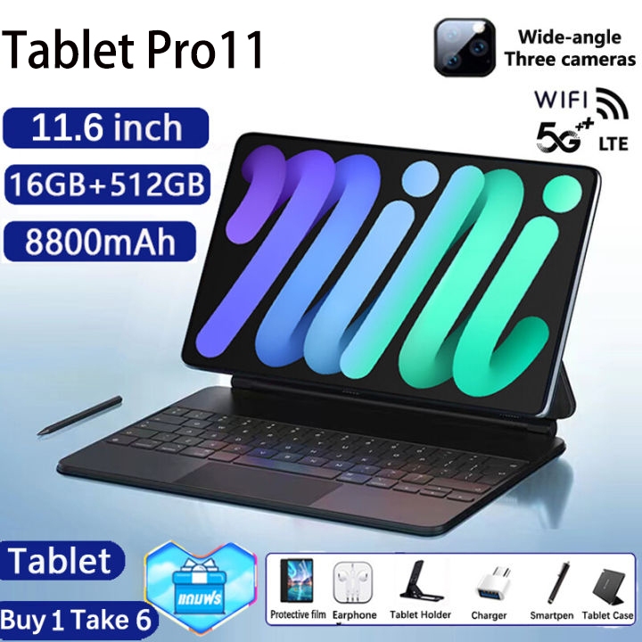 Máy tính bảng mới 16GB + 512GB Máy tính bảng Galaxy 11,2 inch máy tính bảng giải trí giá rẻ dành cho học tập và văn phòn