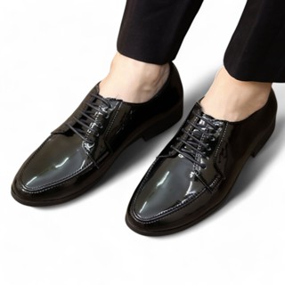 Giày derby buộc dây nam công sở đế cao su mềm có khâu,giày tây nam đi đám cưới da bóng mềm thiết kế trẻ trung BERUNO G19
