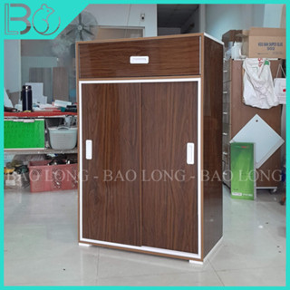 Tủ giày nhựa đài loan màu vân gỗ - Tủ giày nhựa cửa lùa - Miễn phí giao hàng