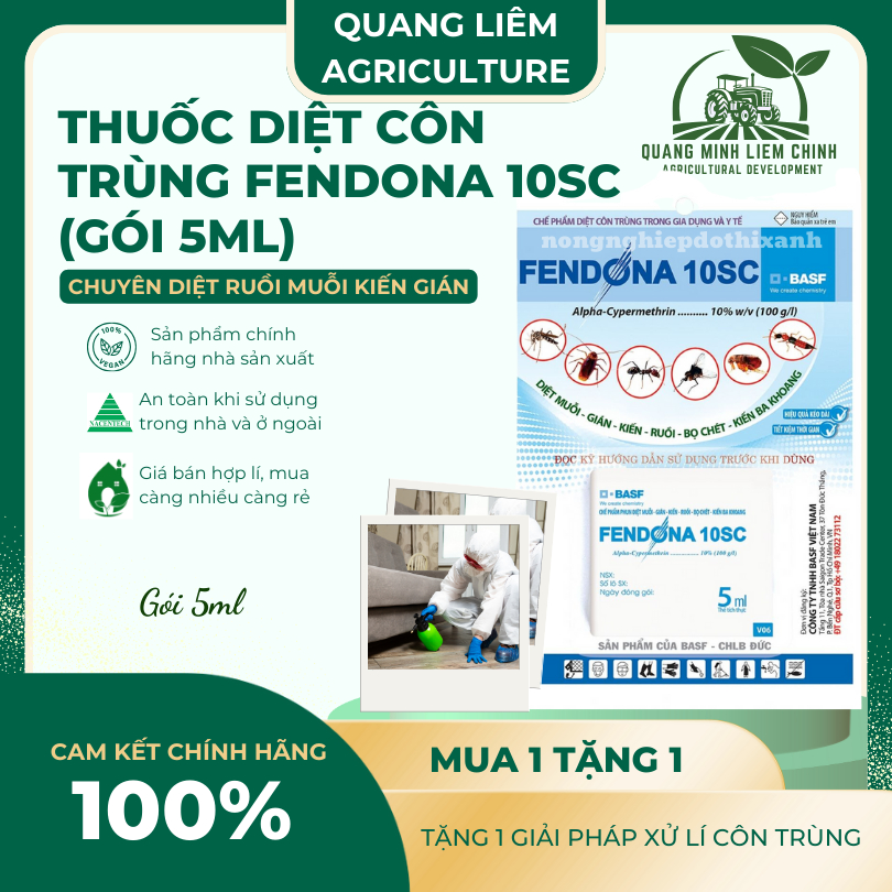 Thuốc diệt côn trùng trong nhà Fendona 10SC HỢP TRÍ, ruồi muỗi kiến gián (GÓI 5ML)