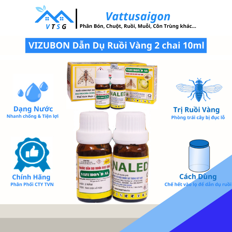 Vizubon dẫn dụ ruồi vàng 1hộp 2chai 10ml