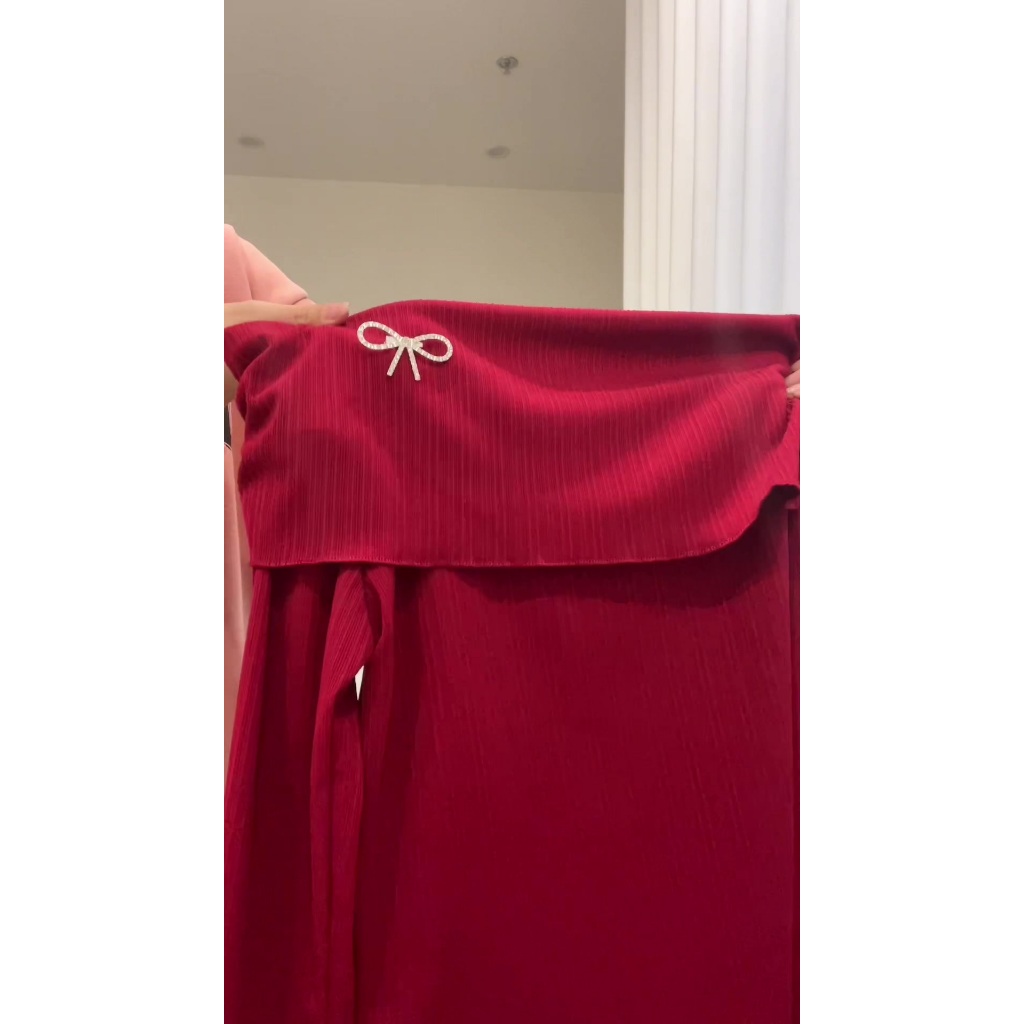 [Tặng tag nơ] Áo trễ vai dài tay xẻ vạt, áo kiểu nữ trễ vai chất gân Thái co dãn ôm body siêu tôn dáng HA211 | BigBuy360 - bigbuy360.vn