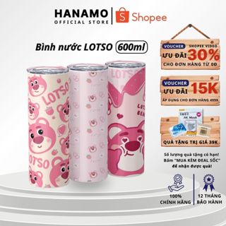 Bình Nước Gấu Dâu Lotso Giữ Nhiệt HANAMA Ly Giữ Nhiệt Gấu Dâu Lotso, Bình Giữ Nhiệt Gấu Dâu Lotso 600ml Inox BGN600