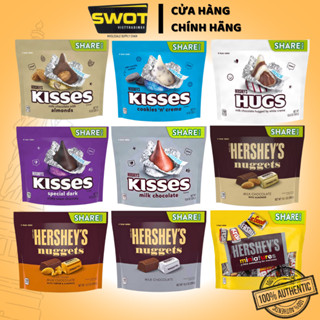 Socola Hershey's Kisses & Nuggets Mỹ Size Share, Chocolate Mỹ cao cấp thơm ngon đậm vị đắng ngọt vừa