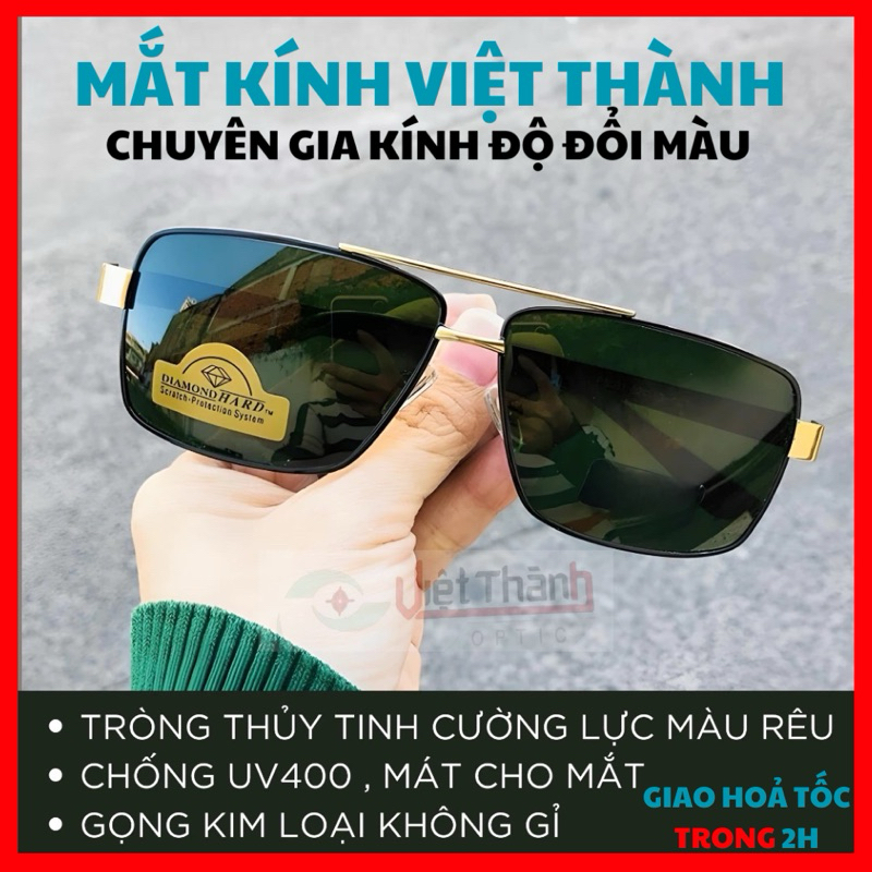 Kính mát nam thời trang dáng vuông chống nắng  Mắt Kính Việt Thành A3